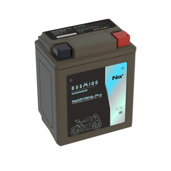 Аккумулятор BUSHIDO NaCRX14L YTX14AHL-BS 13.5 Ач 270 А (EN), обратная полярность
