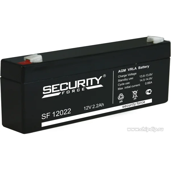 Аккумулятор Security Force 2.2 Ач, 178x35x67