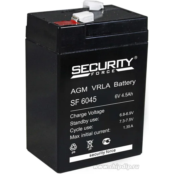 Аккумулятор Security Force 4.5 Ач, 70x47x100