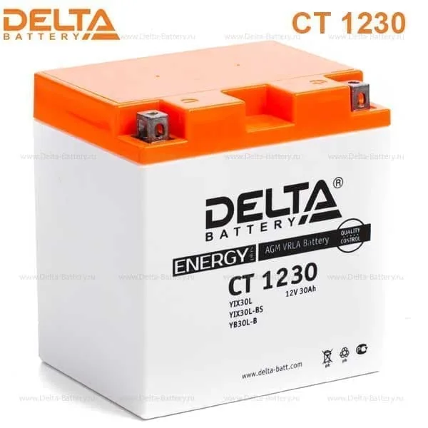 Аккумулятор DELTA 30 Ач 300 А (EN), обратная полярность, YIX30L