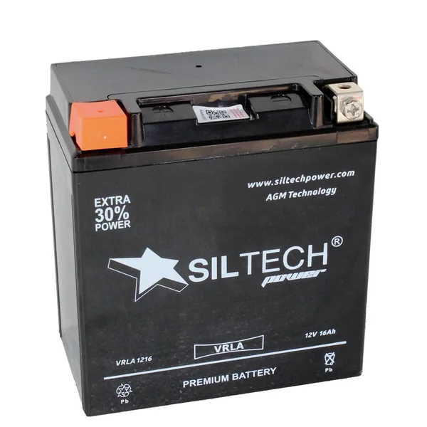 Аккумулятор SILTECH 16 Ач 250 А (EN), прямая полярность, YTX16