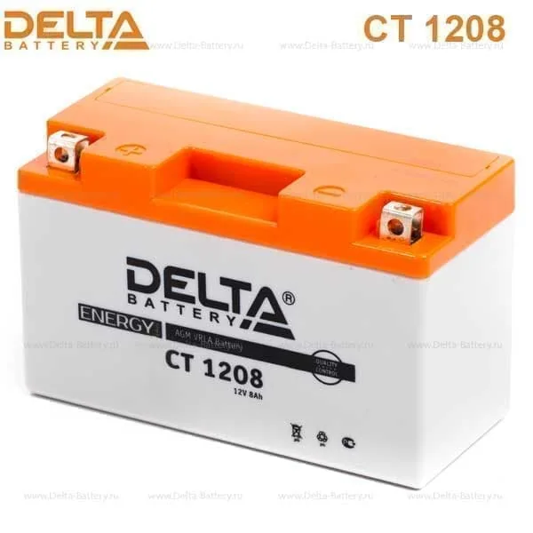 Аккумулятор DELTA 8 Ач 110 А (EN), прямая полярность, YTX7L