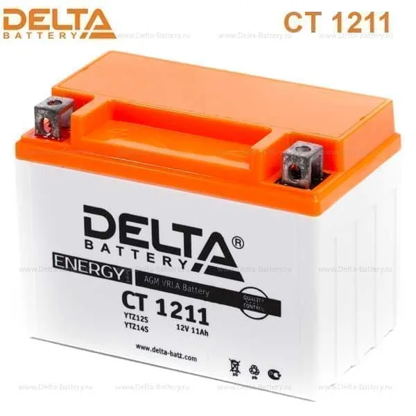Аккумулятор DELTA 11 Ач 210 А (EN), прямая полярность, YTZ12S