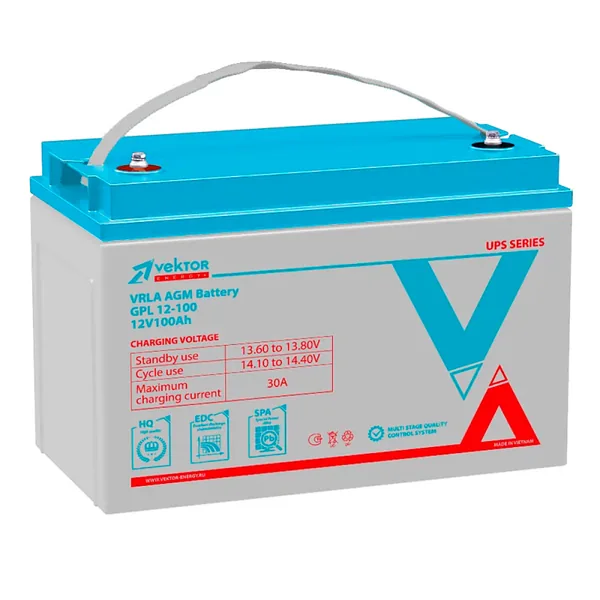 Аккумулятор VEKTOR GPL 100 Ач, 330x175x230