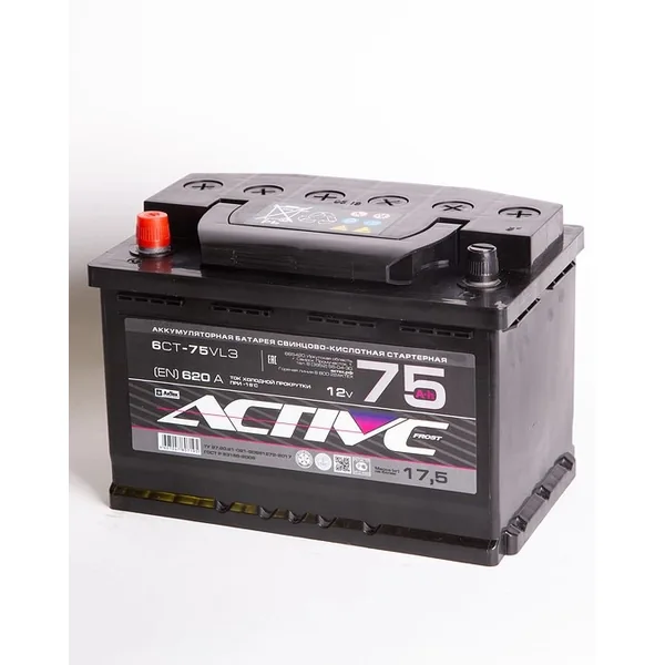 Аккумулятор ACTIVE FROST 75 Ач 620 А (EN), обратная полярность, LN3
