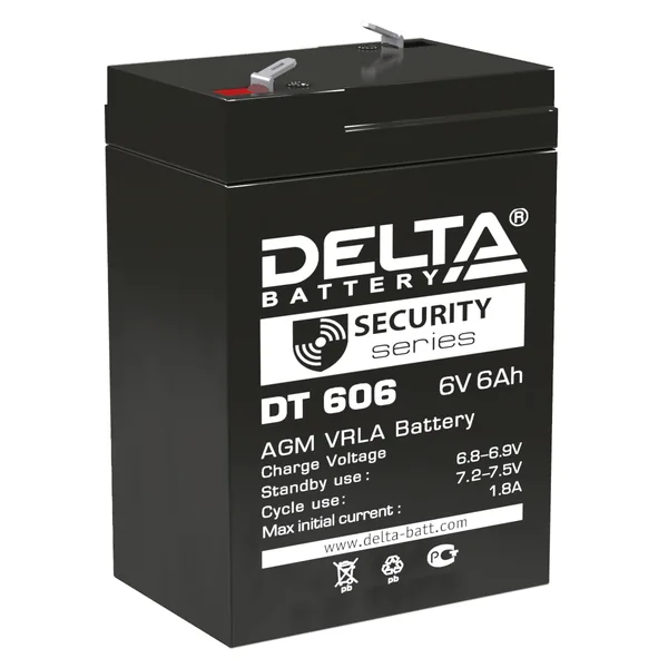 Аккумулятор DELTA 6 Ач, 70x47x100