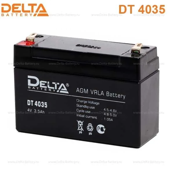 Аккумулятор DELTA 3.5 Ач, 90x34x66