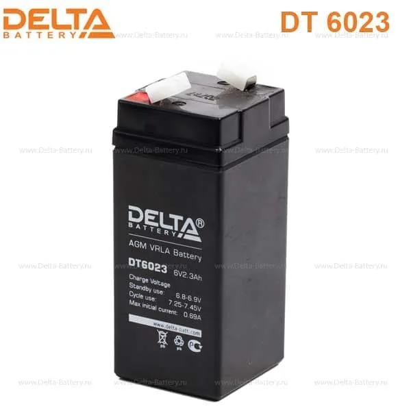 Аккумулятор DELTA 2.3 Ач, 44x47x107