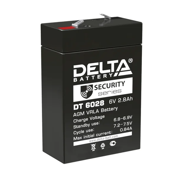 Аккумулятор DELTA 2.8 Ач, 66x33x99