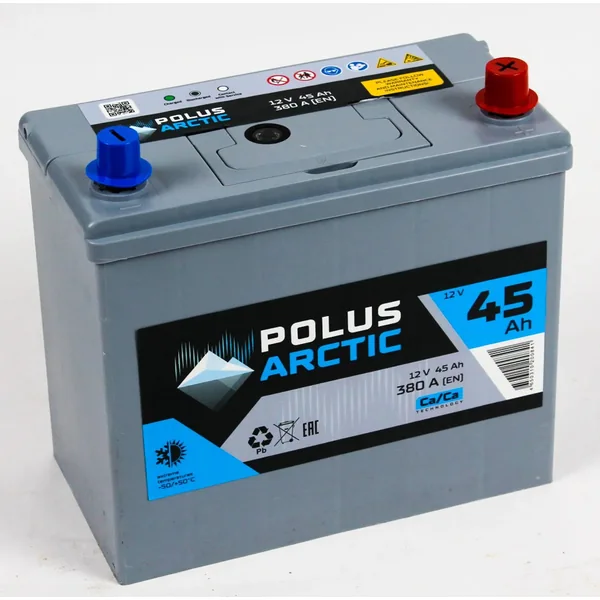 Аккумулятор Polus Arctic 45 Ач 380 А (EN), обратная полярность, B24