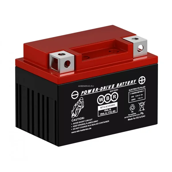 Аккумулятор WBR SMT 16 Ач 250 А, обратная полярность, YB16AL-A2